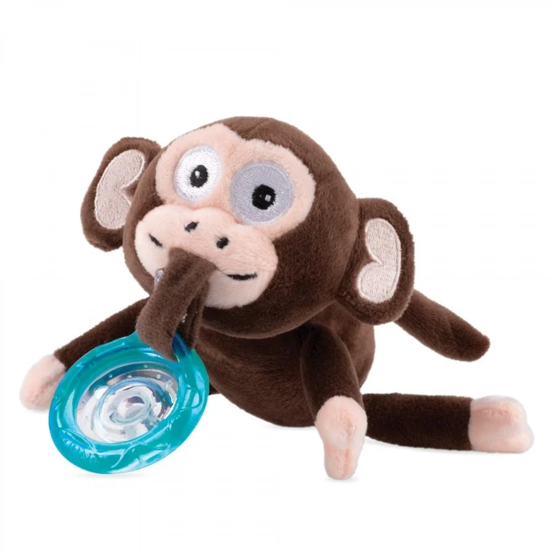 Peluche Portaciuccio Con Succhietto Nuby Natural Flex Scimmia Blu