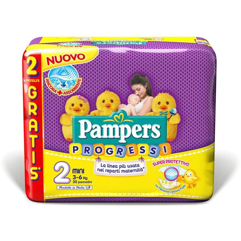 Pannolini Pampers Progressi Mini 3-6 Kg Misura 2 (30pz)