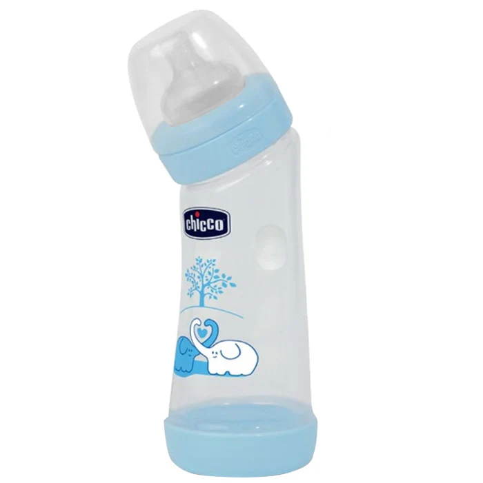 Biberon Angolato Chicco Boy 250 Ml Tettarella In Silicone
