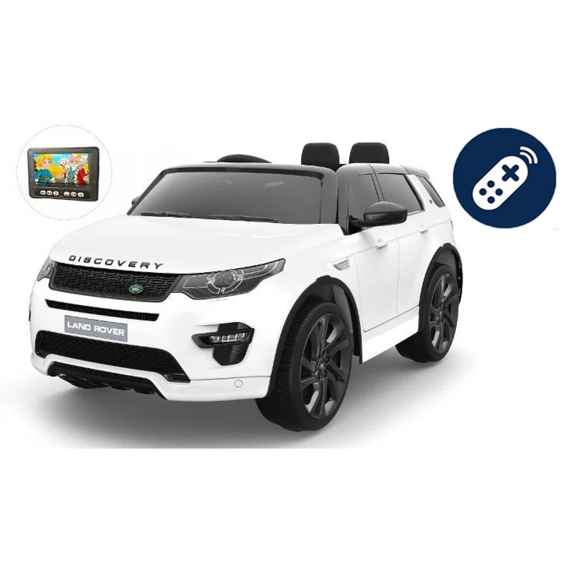 Macchinina Elettrica Lamas Toys Land Rover Discovery Bianco Con Telecomando E Display
