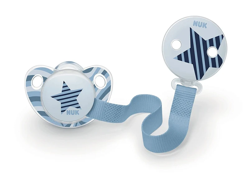 Set Succhietto Nuk Trendline Azzurro + Catenella