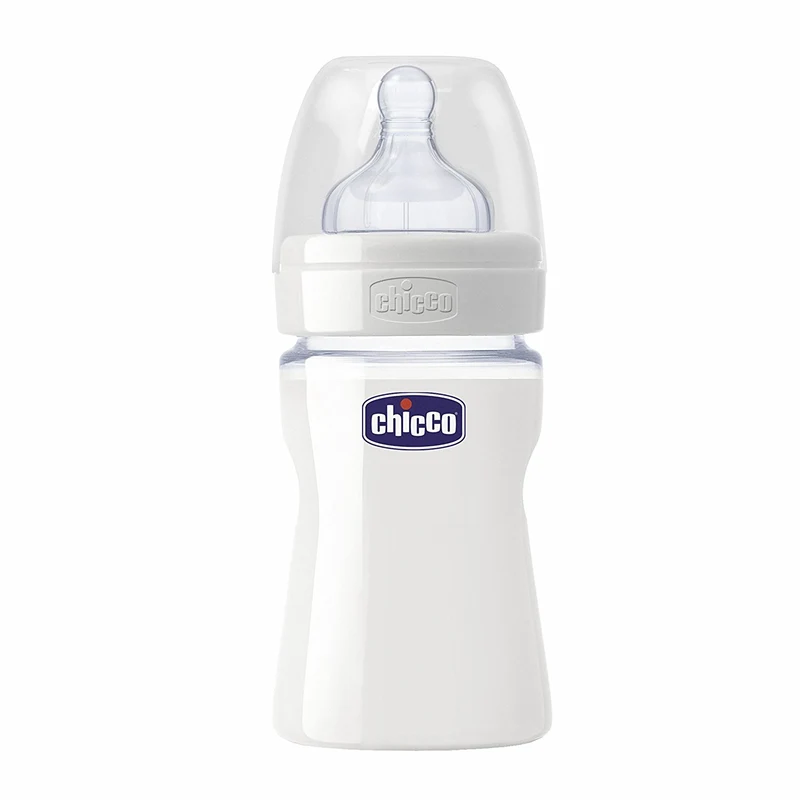 Biberon Benessere In Vetro Chicco 150ml Flusso Normale Silicone