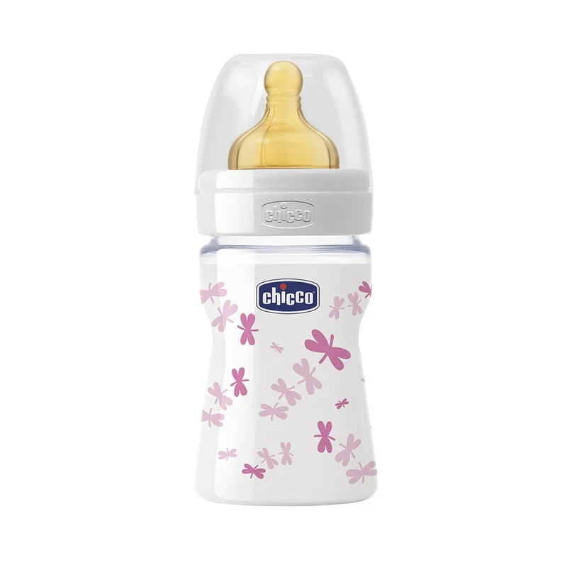 Biberon Benessere In Vetro Chicco 150ml Girl Flusso Normale Caucciã¹