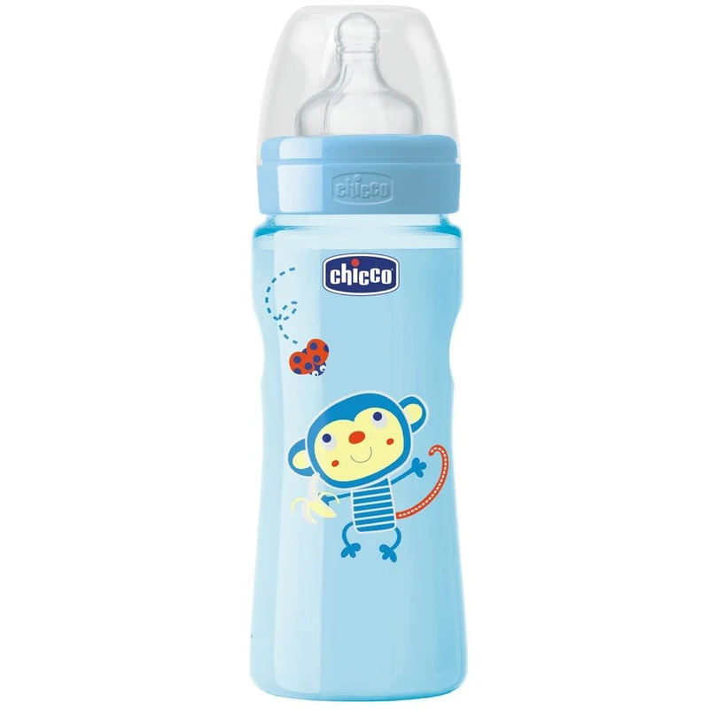 Biberon Benessere Chicco 330ml Flusso Veloce 4m+ Silicone Azzurro
