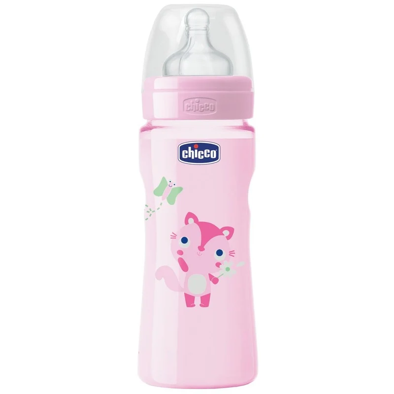 Biberon Benessere Chicco 330ml Flusso Veloce 4m+ Silicone Rosa