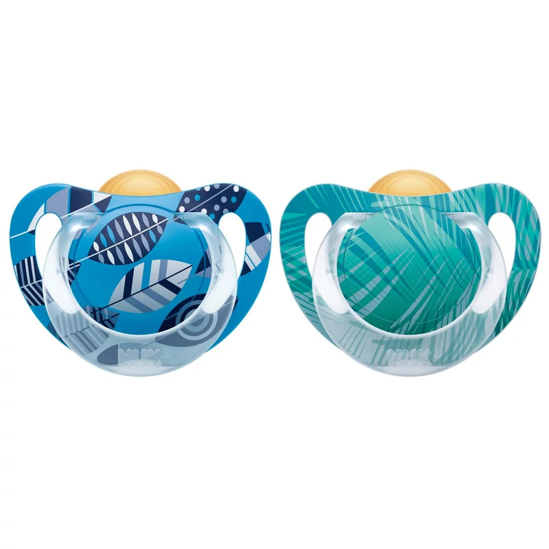 Succhietto Nuk Genius Color Caucciã¹ 2 Pezzi 6-18 M Blu E Verde