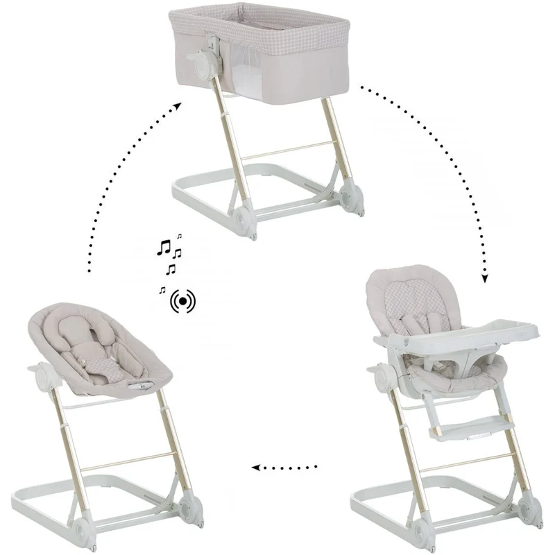 I'Coo Grow With Me 1 2 3 Diamond Beige - (Culla, Sdraietta, Seggiolone, E Telaio)