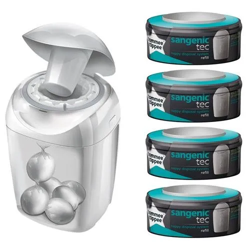 Contenitore Per Pannolini Sangenic Hygiene Plus Tommee Tippee + 4 Ricariche Tec