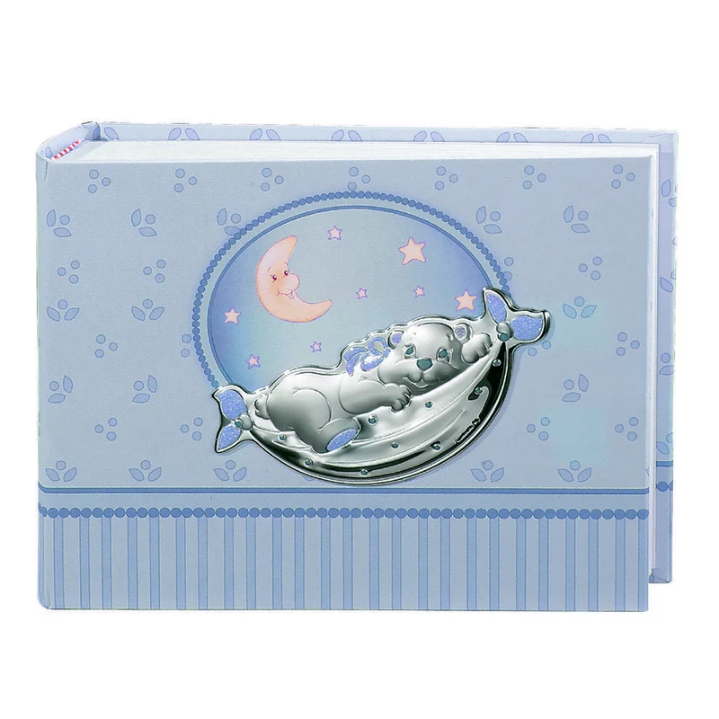 Album Nascita Innocenti Argenti Les Petits Orsetto 15x20 Celeste