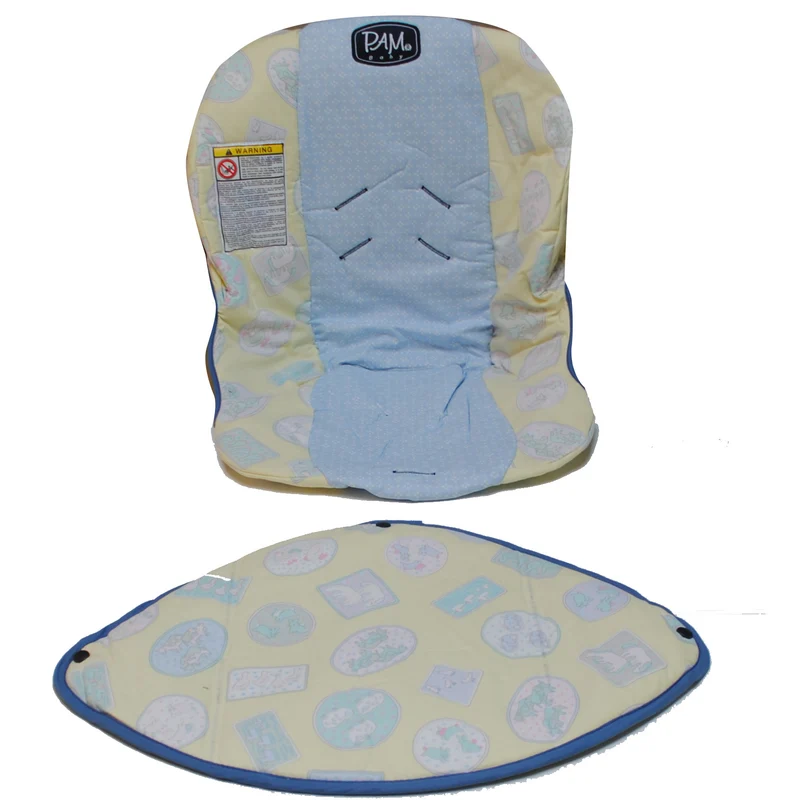 Rivestimento + Cappottina Seggiolino Auto Ovetto Pam Giallo Celeste /