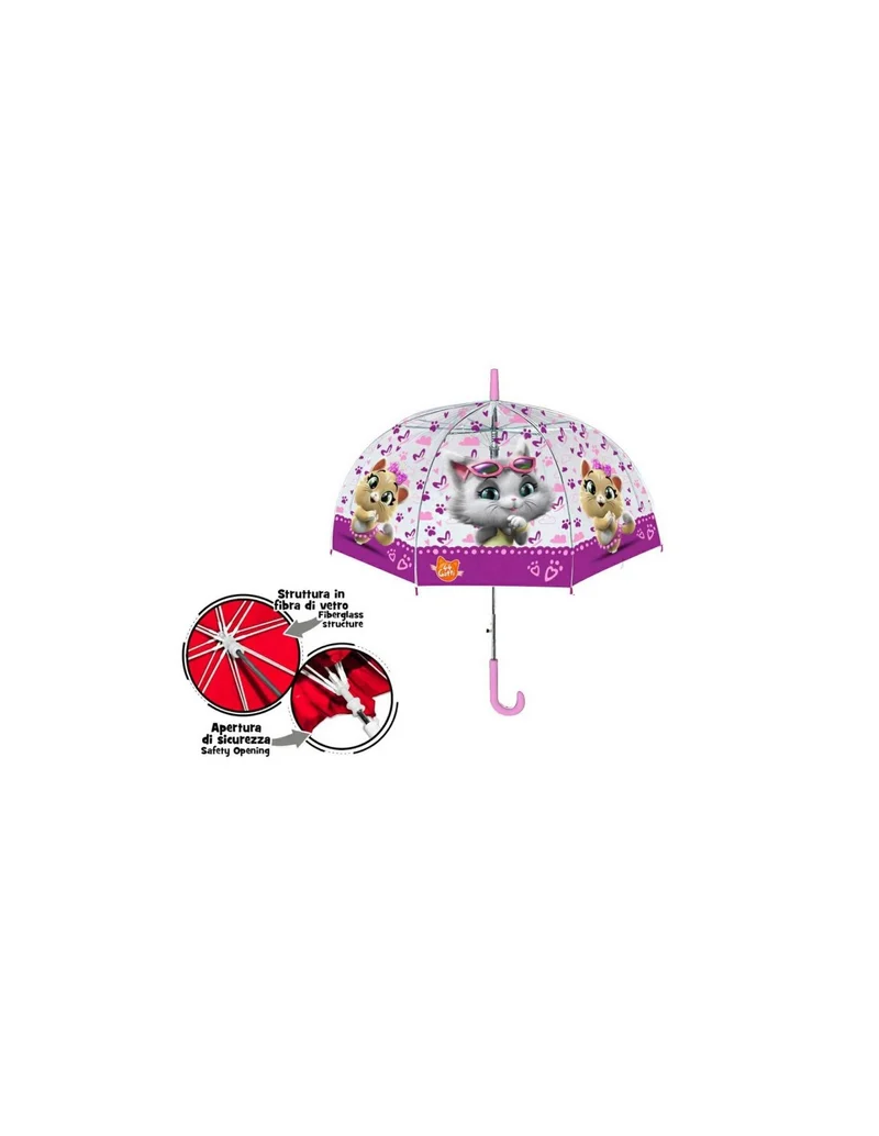 44 Gatti - Ombrello A Cupoletta Trasparente Milady E Pilou