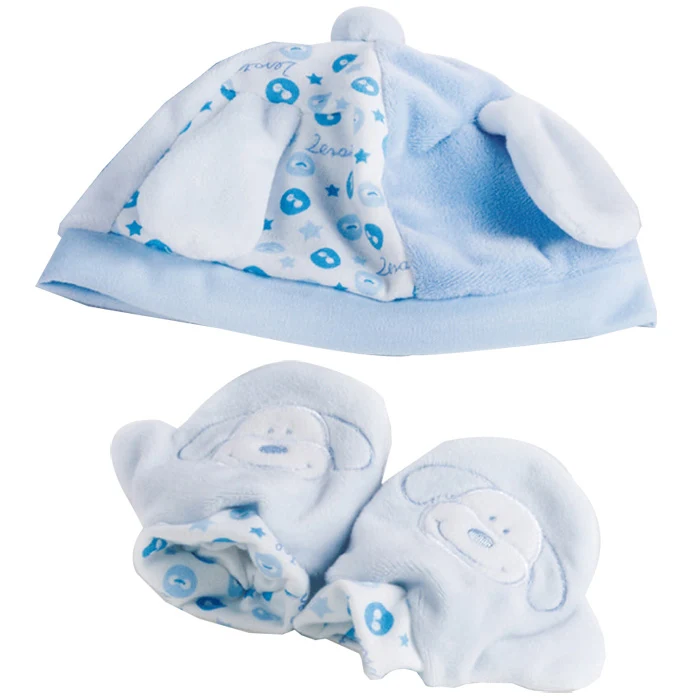 Cappellino Con Guantini Zerotre Lelly Azzurro