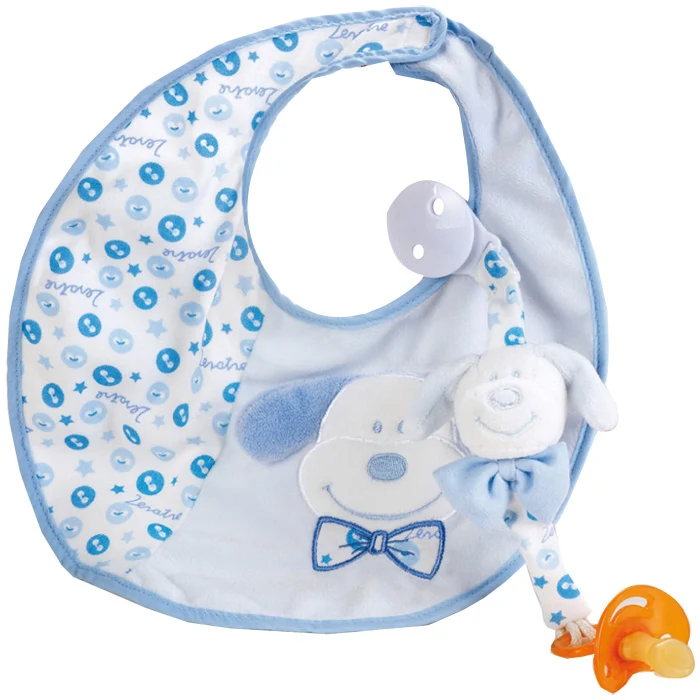 Bavaglino Zerotre Lelly Con Clip Portasucchietto Azzurro