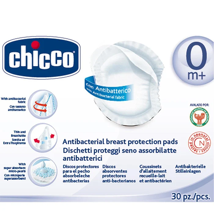 Dischetti Chicco Proteggi Seno Assorbilatte Antibatterici 30 Pz