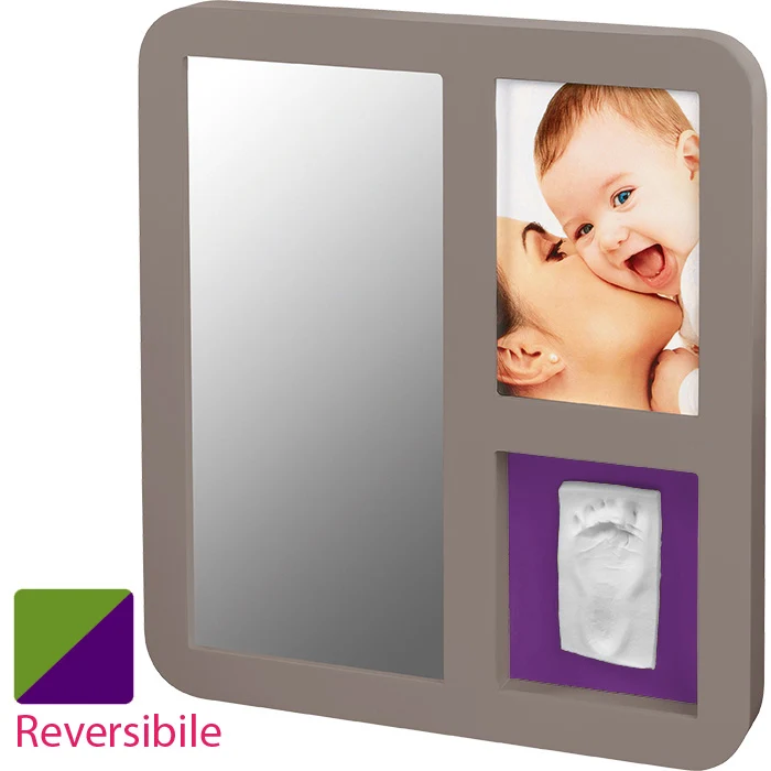 Kit Impronta Baby Art Mirror Print Frame Taupe & Lime Plum /