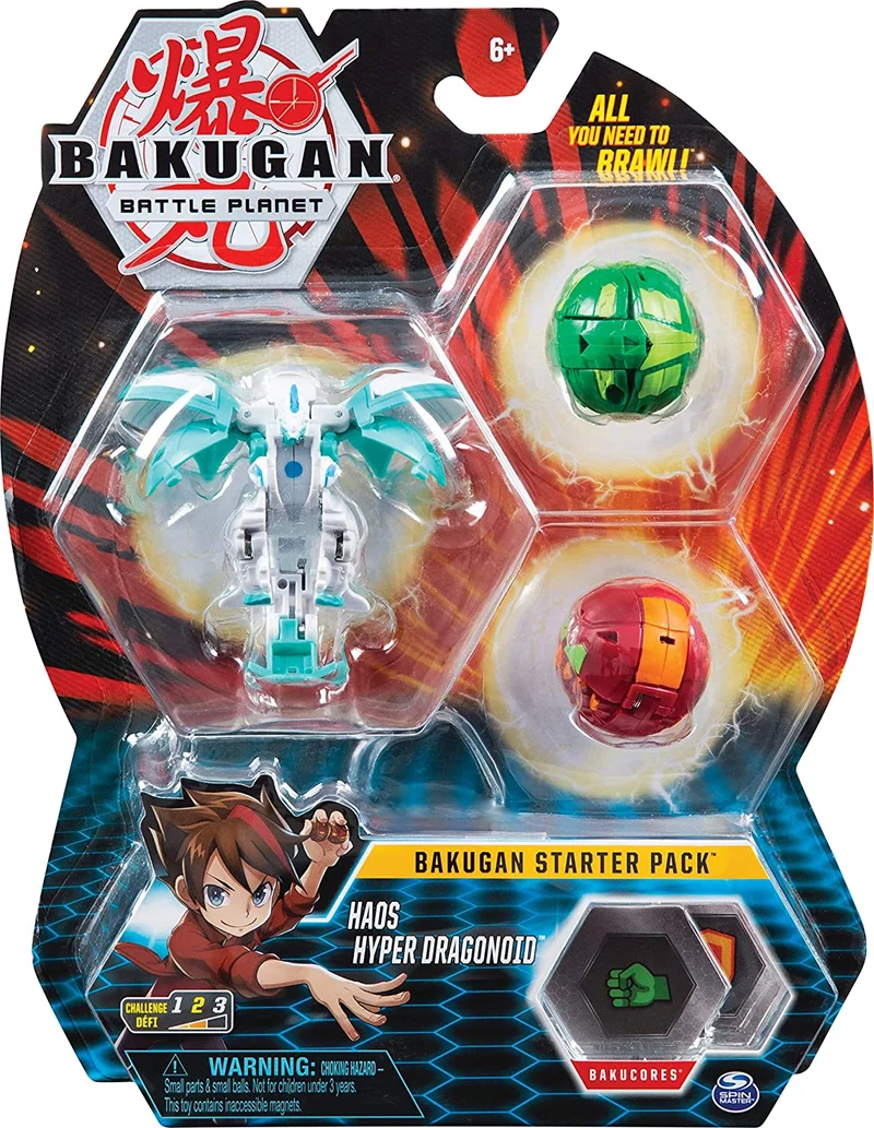 Bakugan Starter Pack, 3 Sfere, Modelli Assortiti