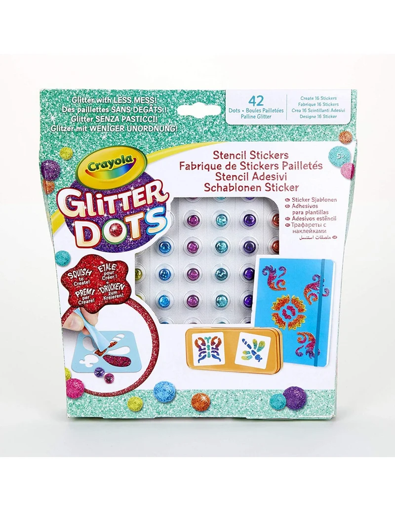 Glitter Dots Kit Stencil Adesivi