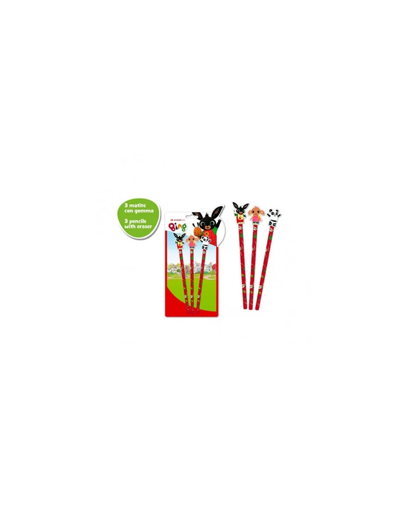 Bing - Set 3 Matite Con Gomma