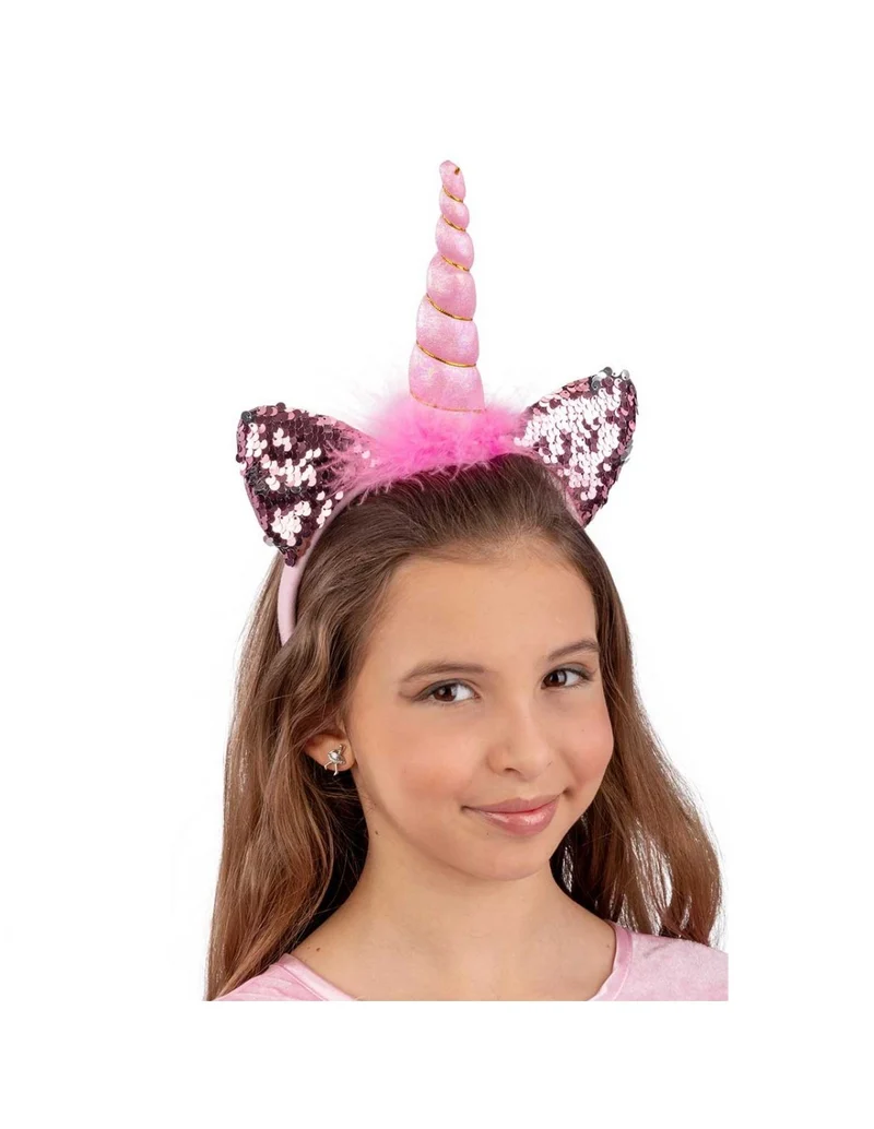 Cerchietto Unicorno Con Paillettes Reversibile
