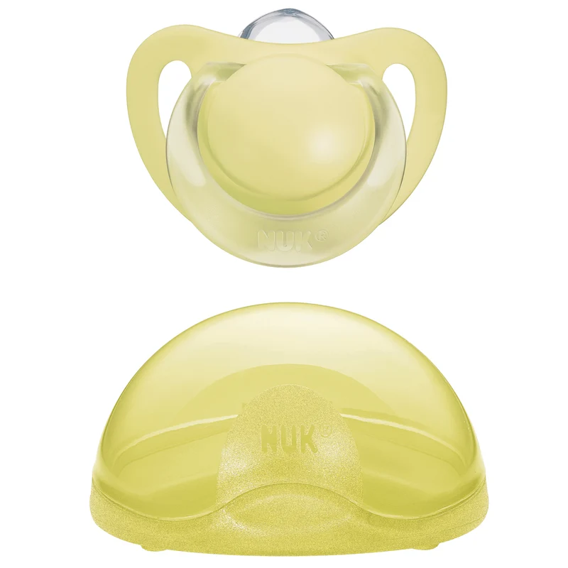 Nuk Portasucchietto Giallo + Succhietto Silicone Giallo 6-18 M /