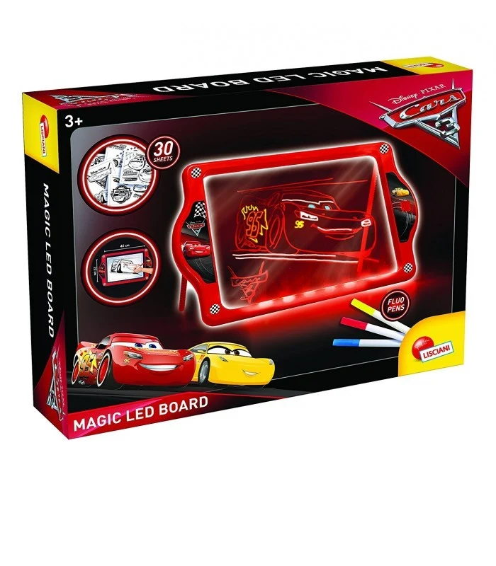 Lavagna Magica Led Fluo Cars 3 Con 30 Tavole Illustrate