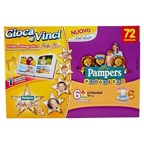 Pannolini Pampers Progressi Extralarge 6+ (16kg+) 76 Pz
