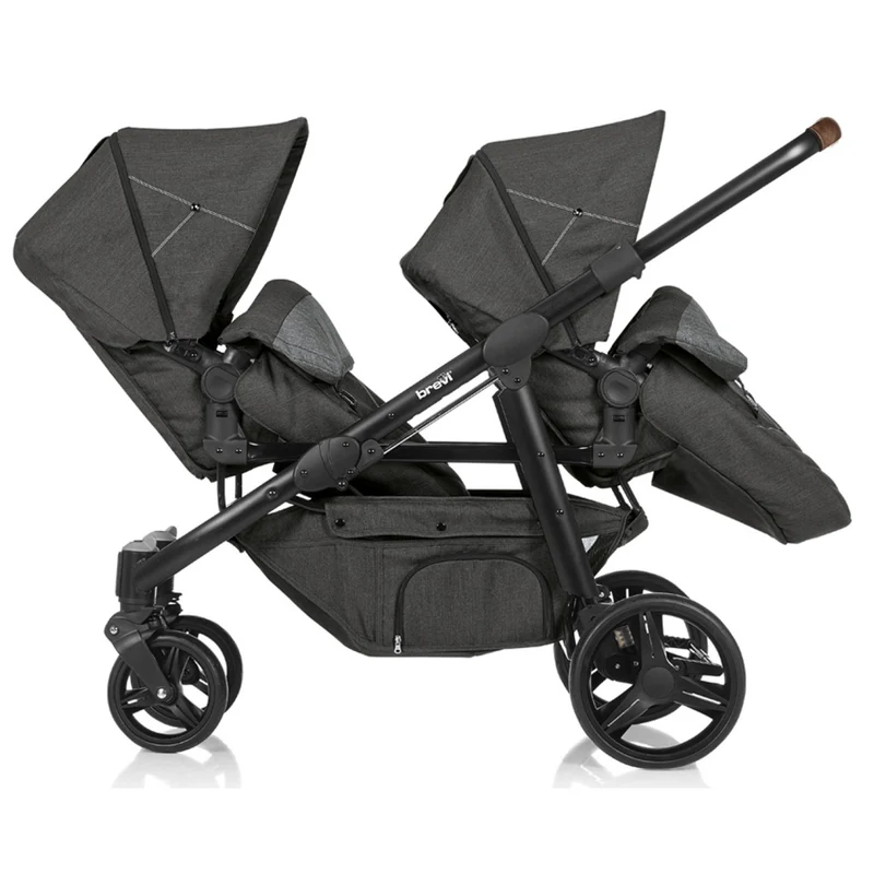Passeggino Gemellare Brevi Ovo Twin Grigio Melange Scuro Outlet